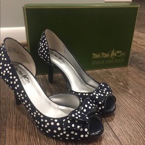 Coach Navy Dot CF Janet Heels
